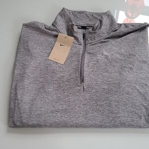 Women's Gray Nike Long Sleeve Top 1/4 zip